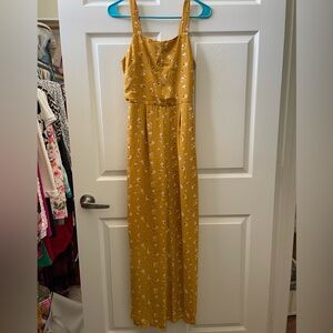 Golden flowy jumpsuit